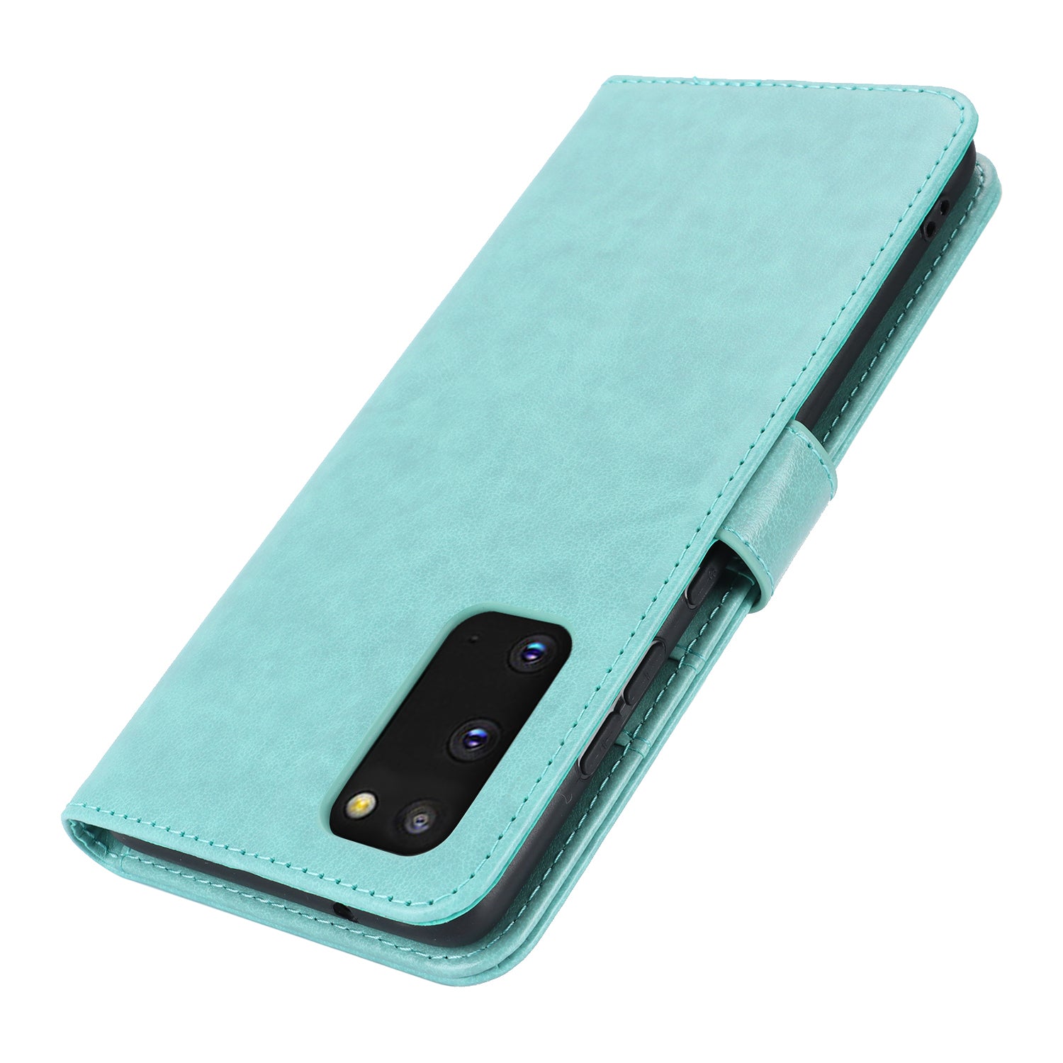 For Samsung Galaxy S20 4G / 5G Cell Phone Case R61 Texture Imprinted Leather Wallet Anti-scratch Cover - Light Green