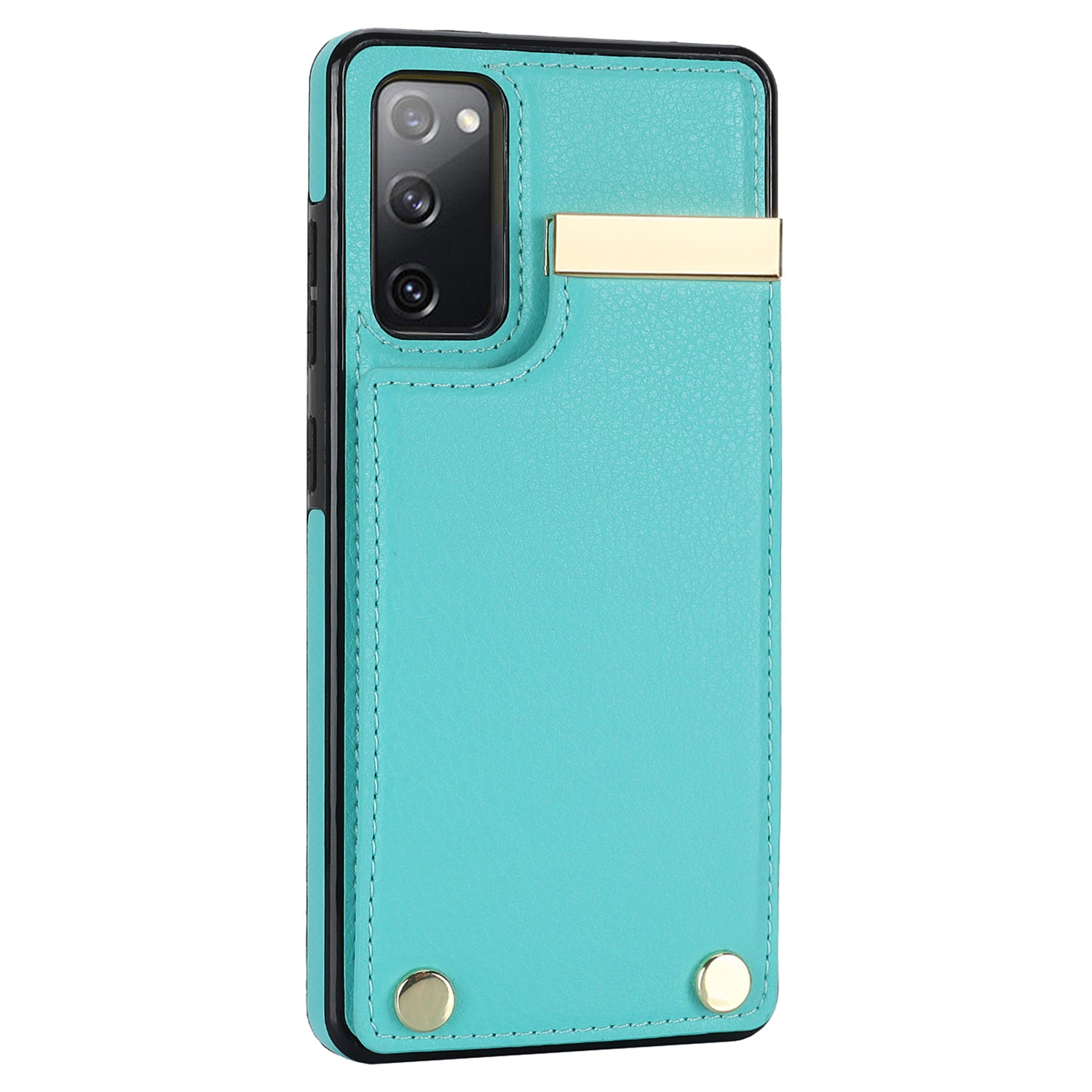 For Samsung Galaxy S20 FE 5G /  S20 FE / S20 FE 2022 / S20 Lite Cell Phone Case TPU+PU Leather Card Holder Cover - Mint Green