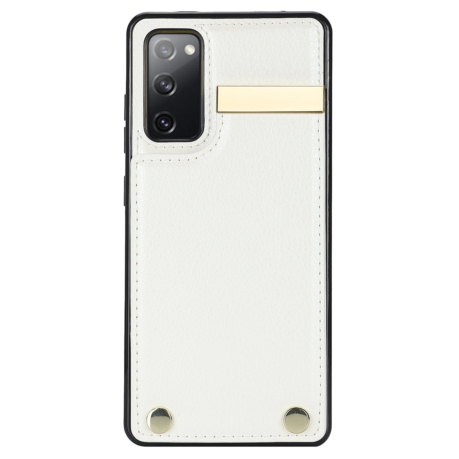 For Samsung Galaxy S20 FE 5G /  S20 FE / S20 FE 2022 / S20 Lite Cell Phone Case TPU+PU Leather Card Holder Cover - White