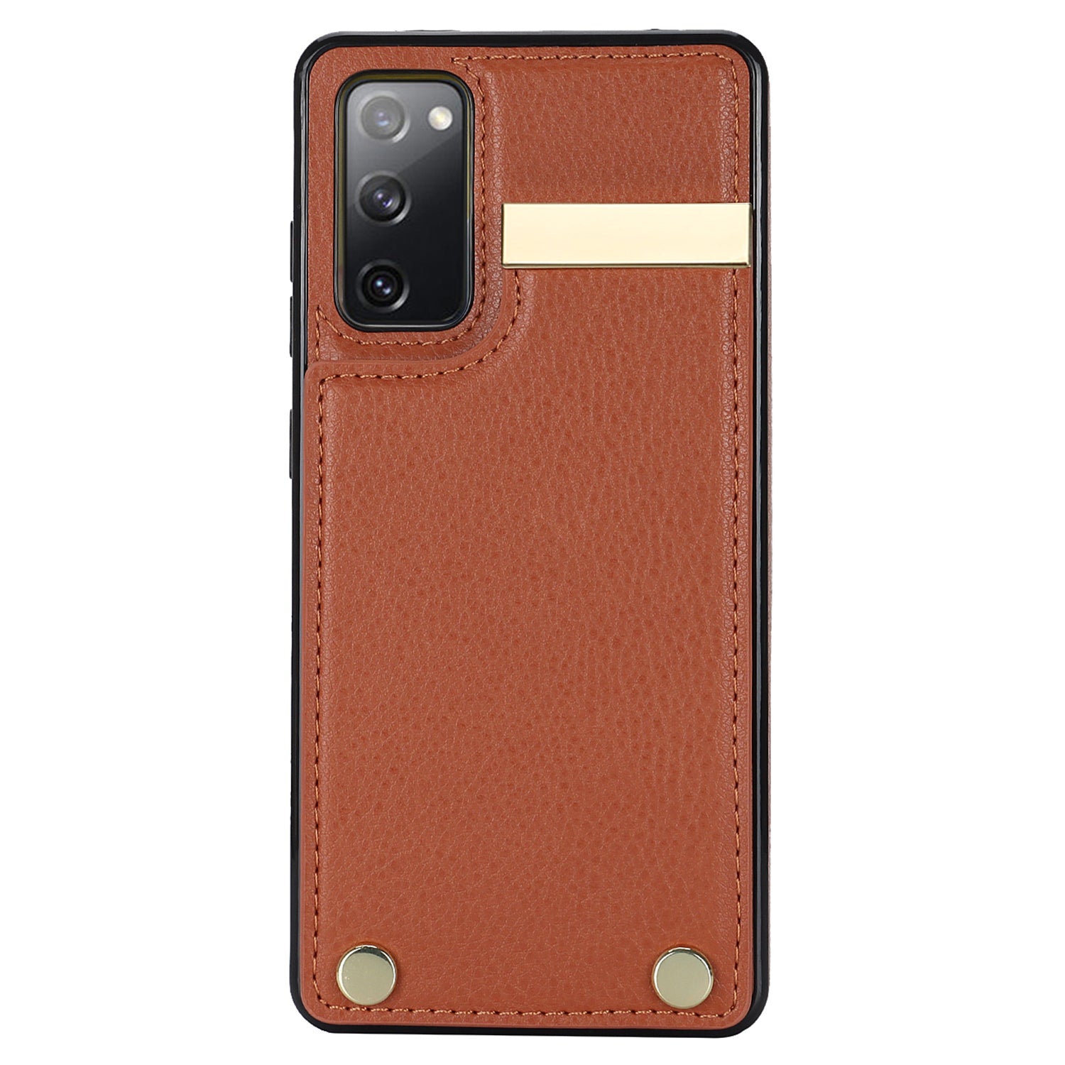 For Samsung Galaxy S20 FE 5G /  S20 FE / S20 FE 2022 / S20 Lite Cell Phone Case TPU+PU Leather Card Holder Cover - Brown