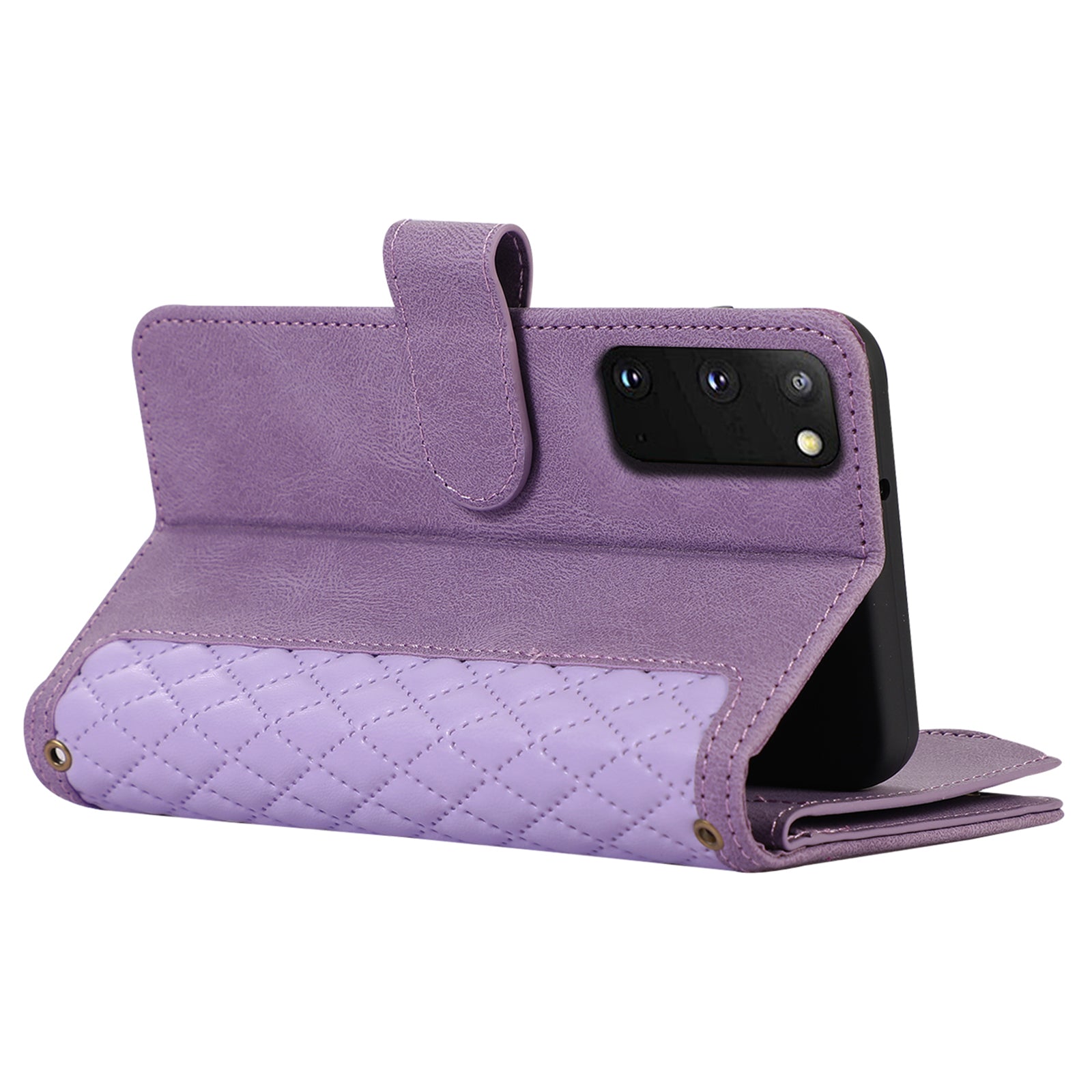 For Samsung Galaxy S20 FE 2022 / S20 FE 5G / S20 FE / S20 Lite 5G Magnetic Phone Case Leather+TPU 9 Card Slots Cover - Purple