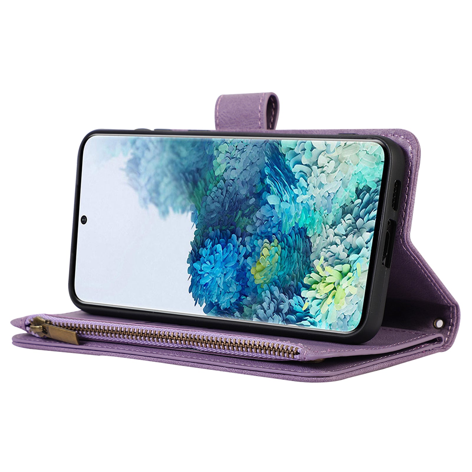 For Samsung Galaxy S20 FE 2022 / S20 FE 5G / S20 FE / S20 Lite 5G Magnetic Phone Case Leather+TPU 9 Card Slots Cover - Purple