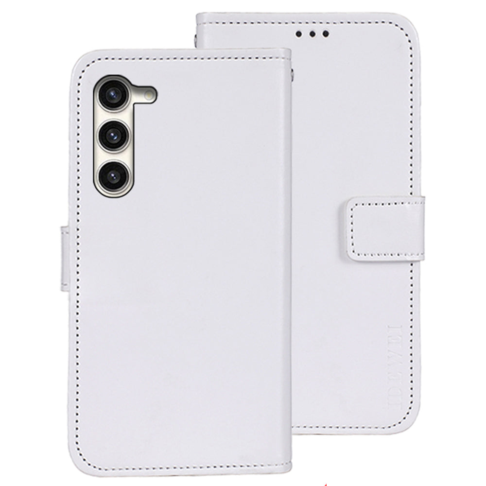 IDEWEI For Samsung Galaxy S24+ Wallet Phone Case Crazy Horse Flip Leather Cover - White