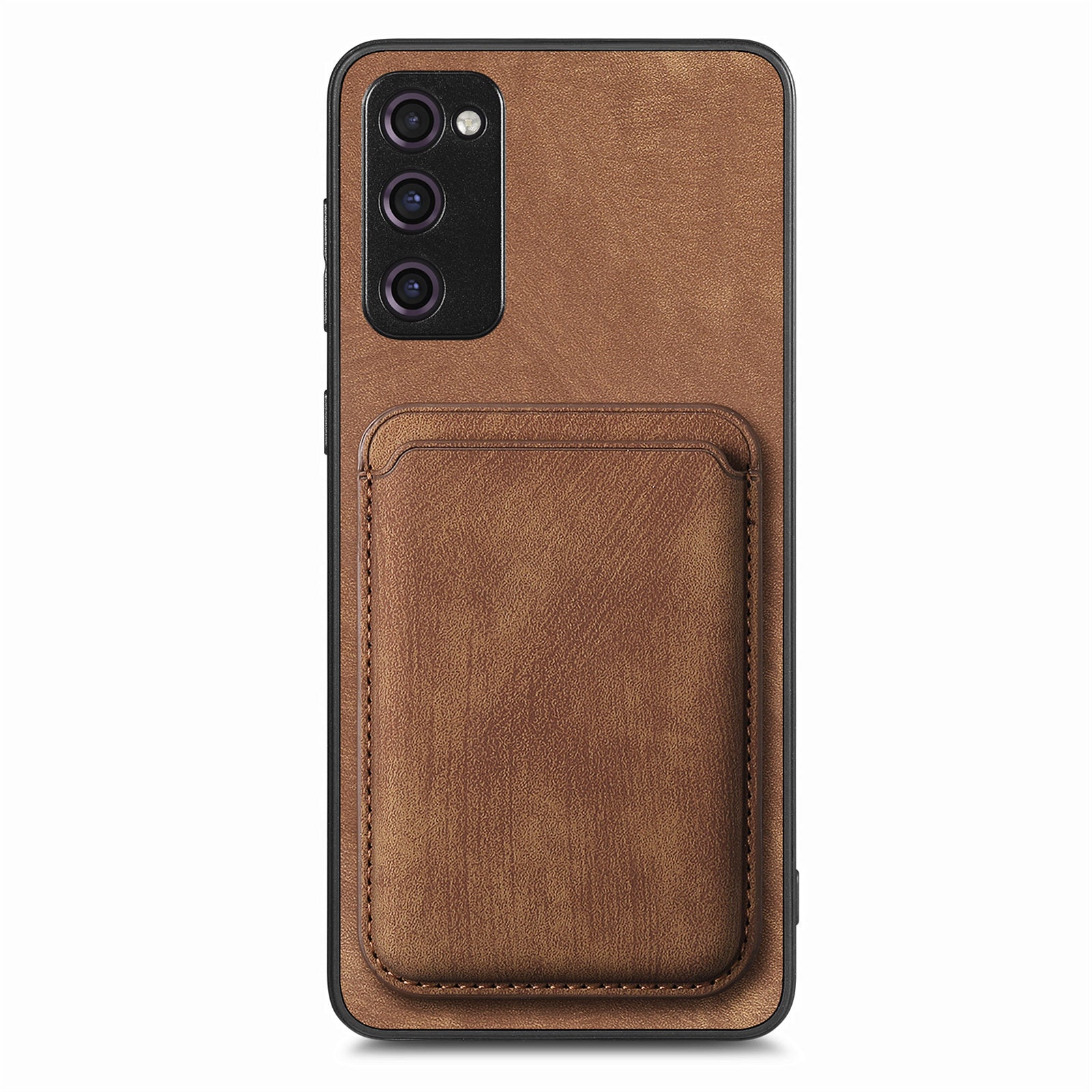 D12 For Samsung Galaxy S20 Lite / S20 FE / S20 FE 5G / S20 FE 2022 Case Detachable Card Case Shell - Brown