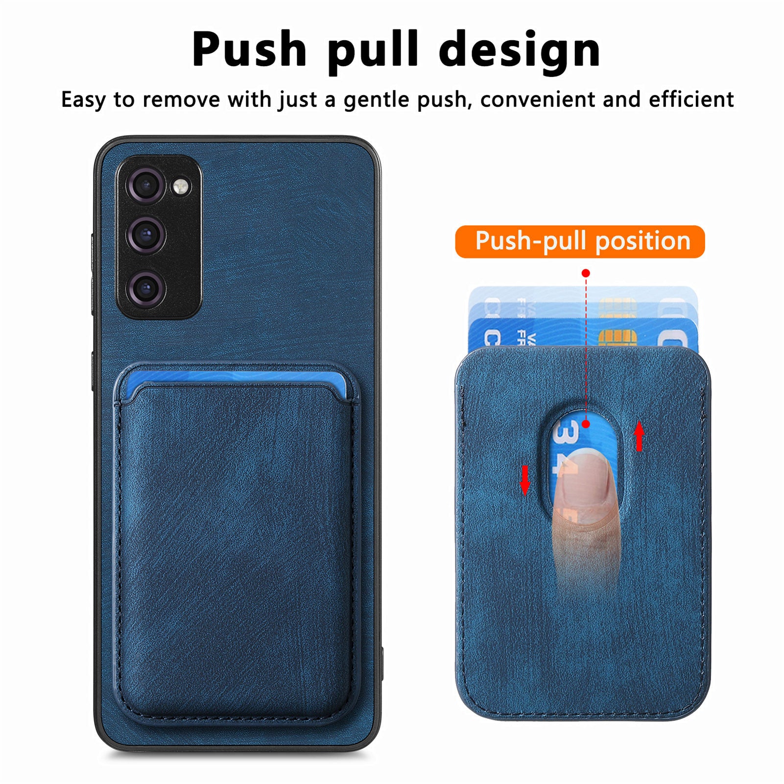 D12 For Samsung Galaxy S20 Lite / S20 FE / S20 FE 5G / S20 FE 2022 Case Detachable Card Case Shell - Blue