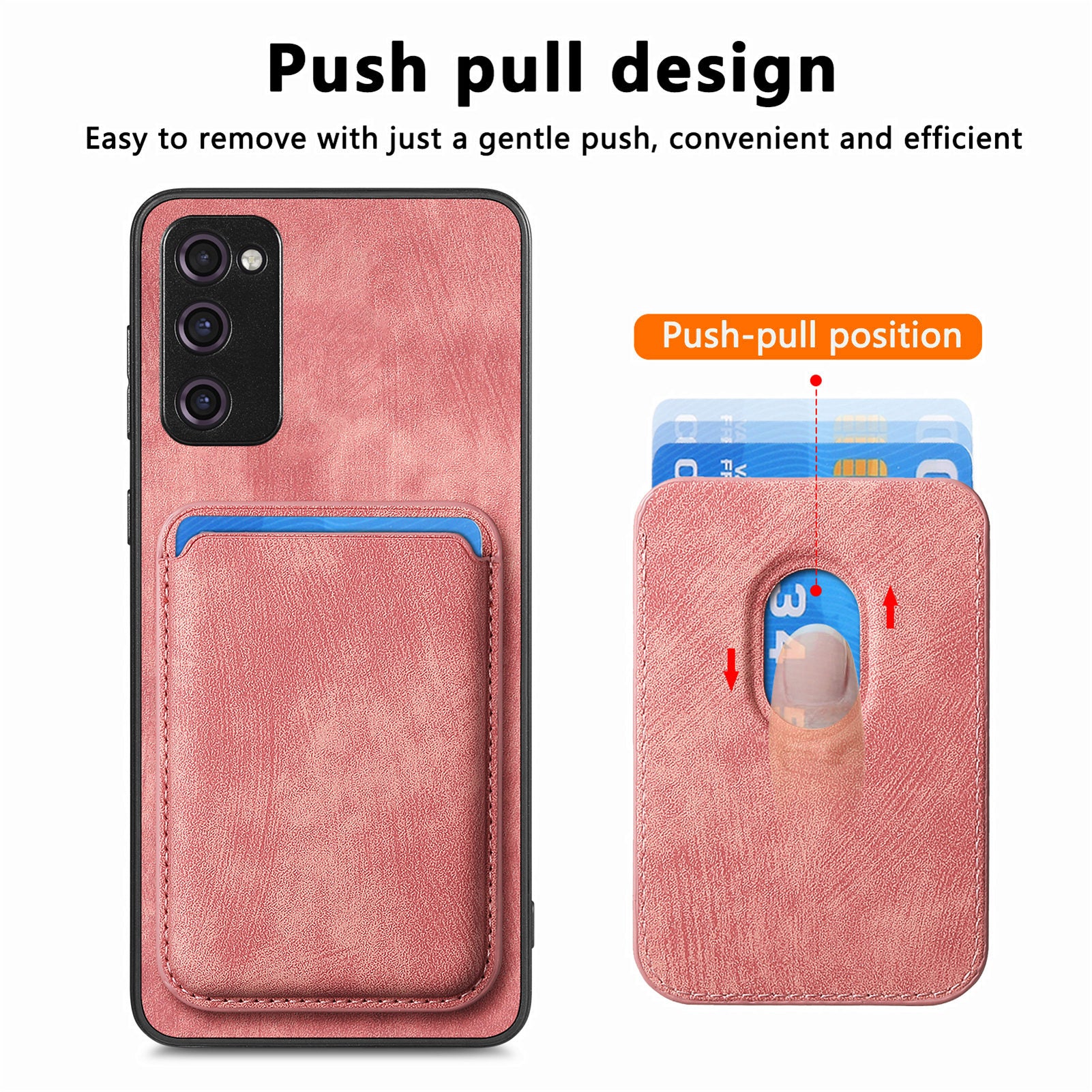 D12 For Samsung Galaxy S20 Lite / S20 FE / S20 FE 5G / S20 FE 2022 Case Detachable Card Case Shell - Pink