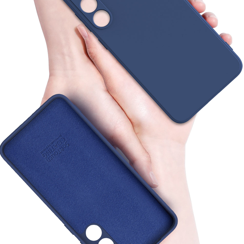 X-LEVEL For Samsung Galaxy S24 Ultra Liquid Silicone Texture TPU Back Cover Anti-scratch Phone Case - Dark Blue