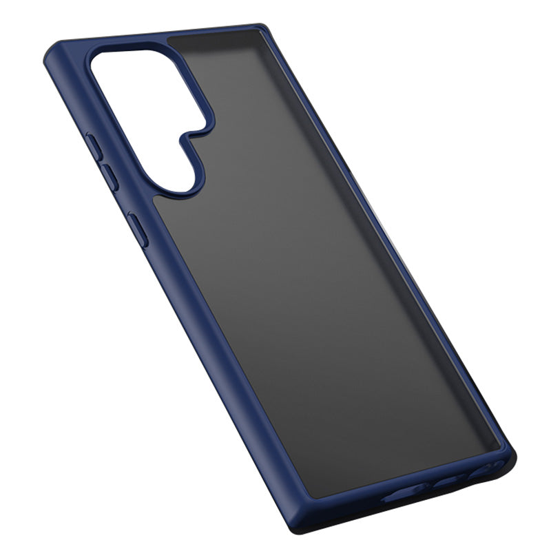 X-LEVEL For Samsung Galaxy S24 Ultra Acrylic Phone Case Skin-touch Rubberized Cover - Navy Blue