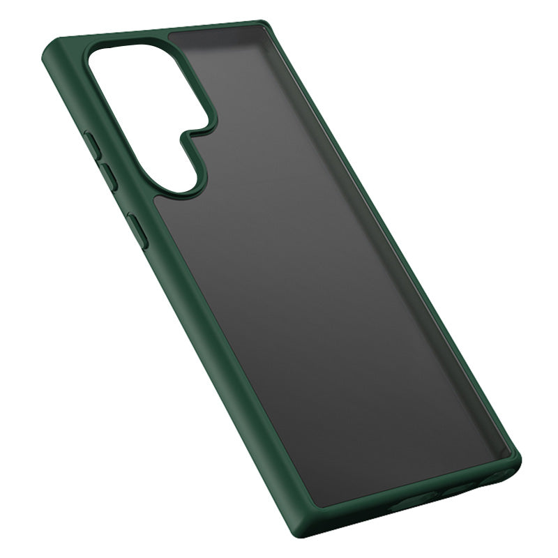 X-LEVEL For Samsung Galaxy S24 Ultra Acrylic Phone Case Skin-touch Rubberized Cover - Blackish Green