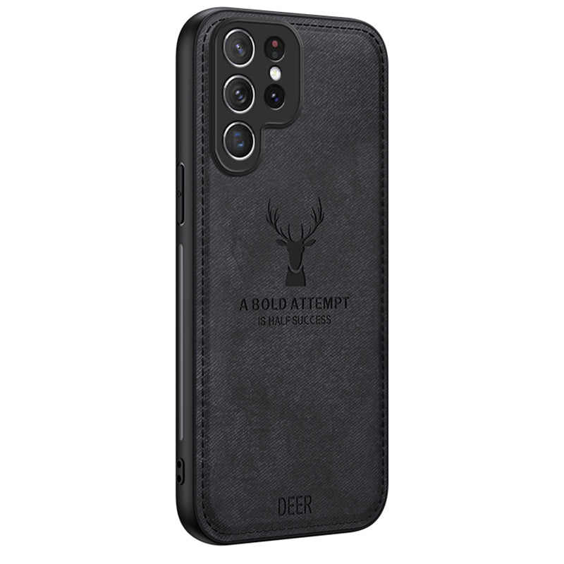 For Samsung Galaxy S24 Ultra Case Deer Pattern Protective Phone Case - Black