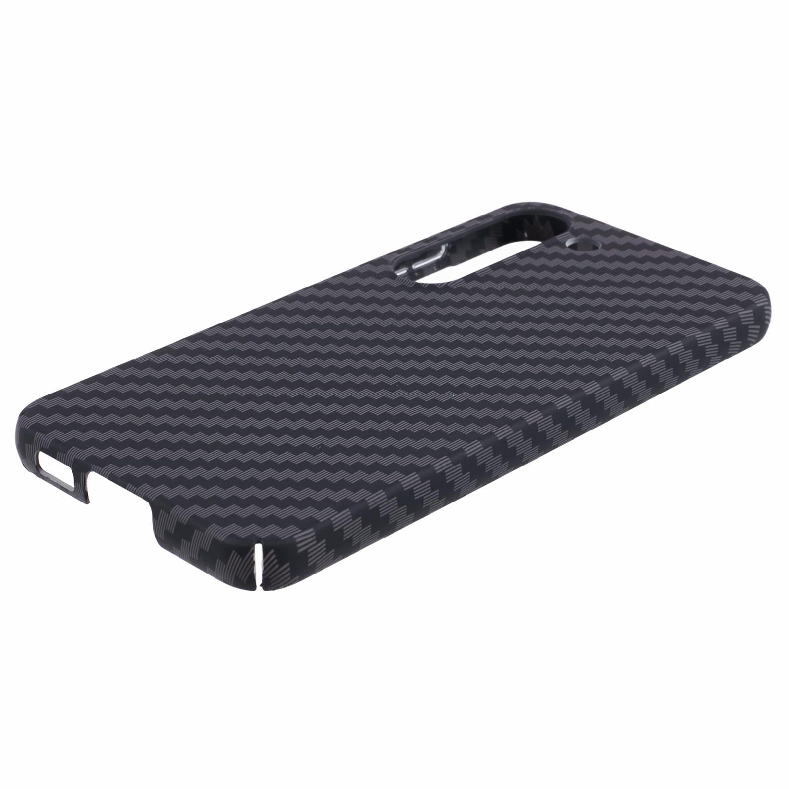 For Samsung Galaxy S24 Case Carbon Fiber Texture Splicing PC Phone Cover - Black