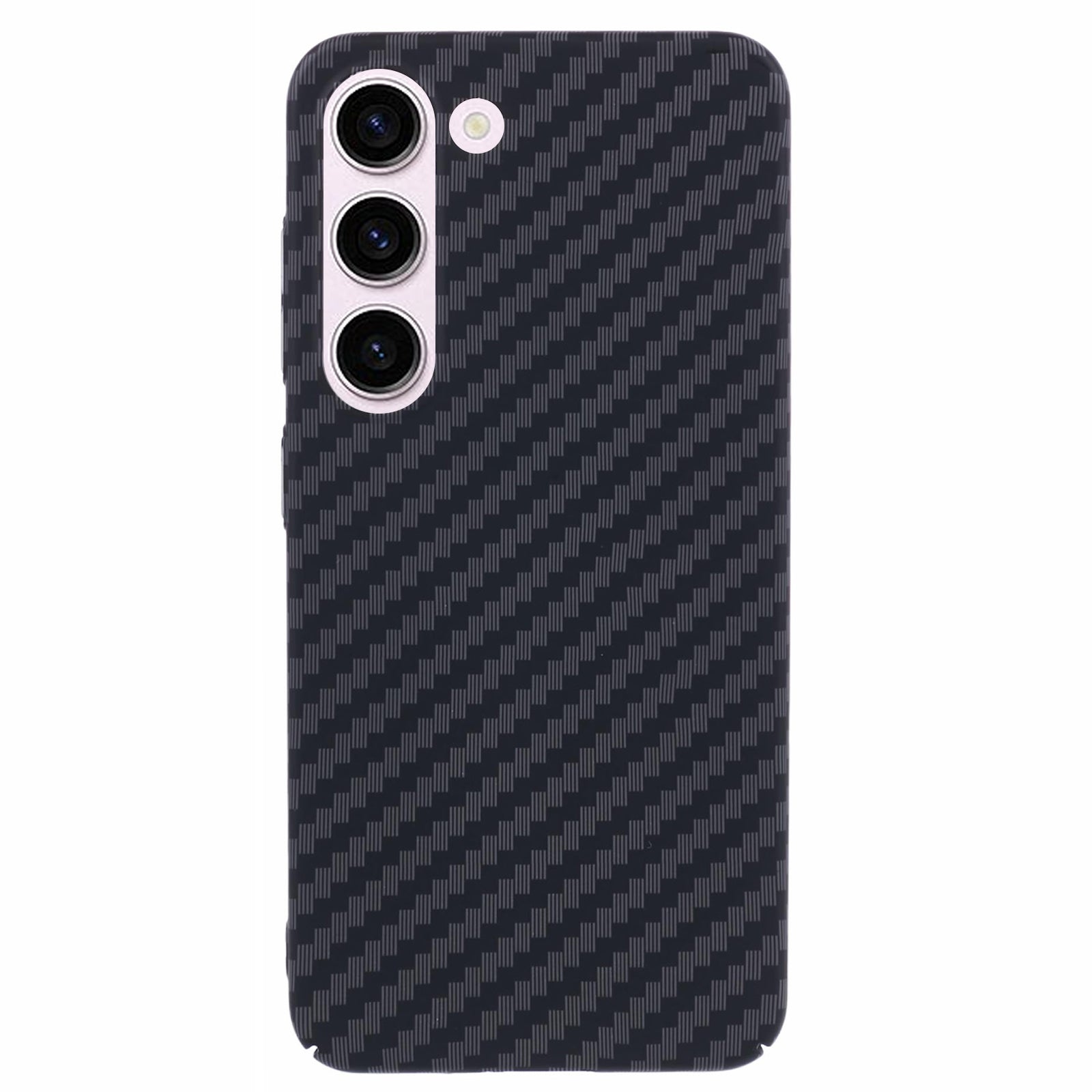 For Samsung Galaxy S24+ PC Case Carbon Fiber Texture Protective Phone Cover - Black