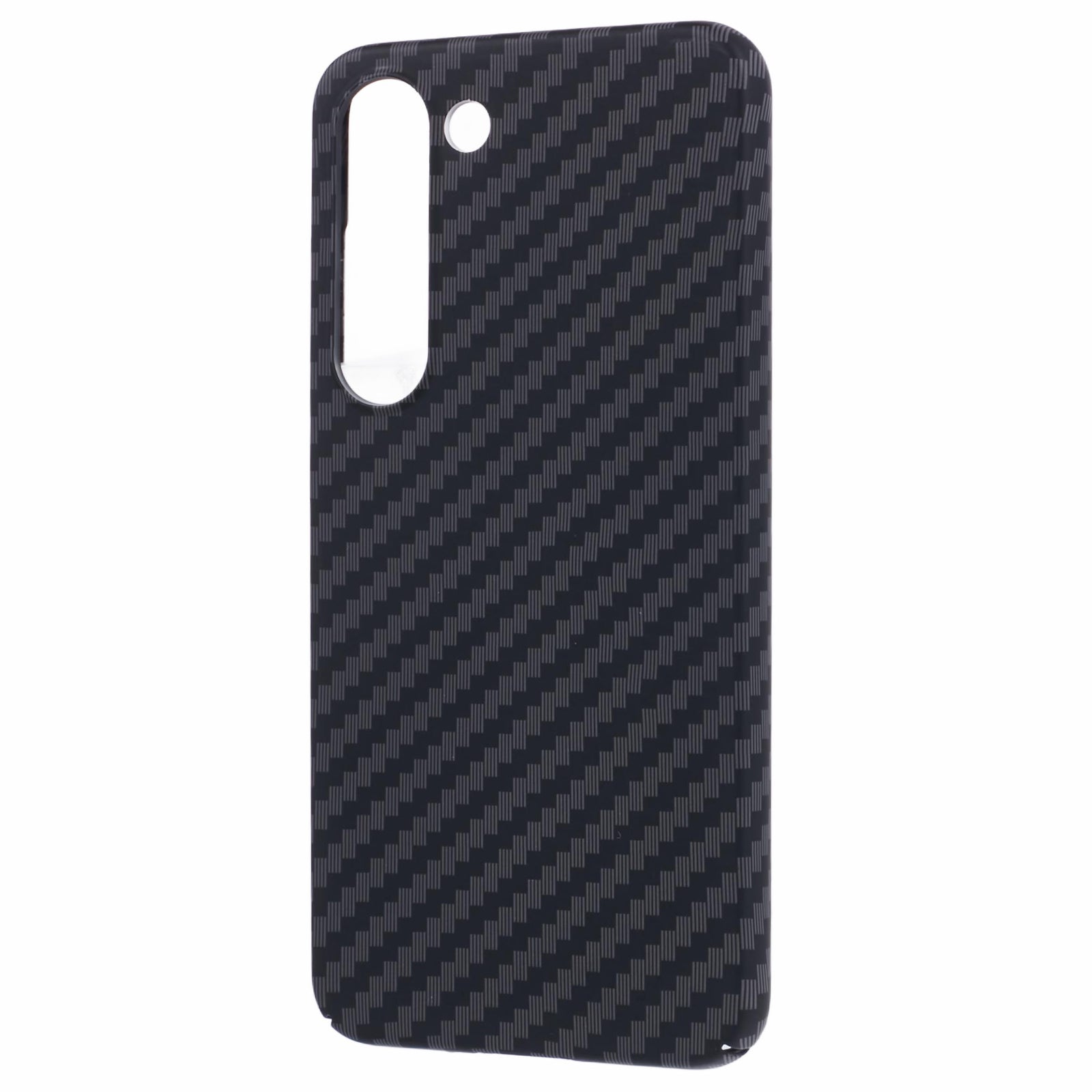 For Samsung Galaxy S24+ PC Case Carbon Fiber Texture Protective Phone Cover - Black