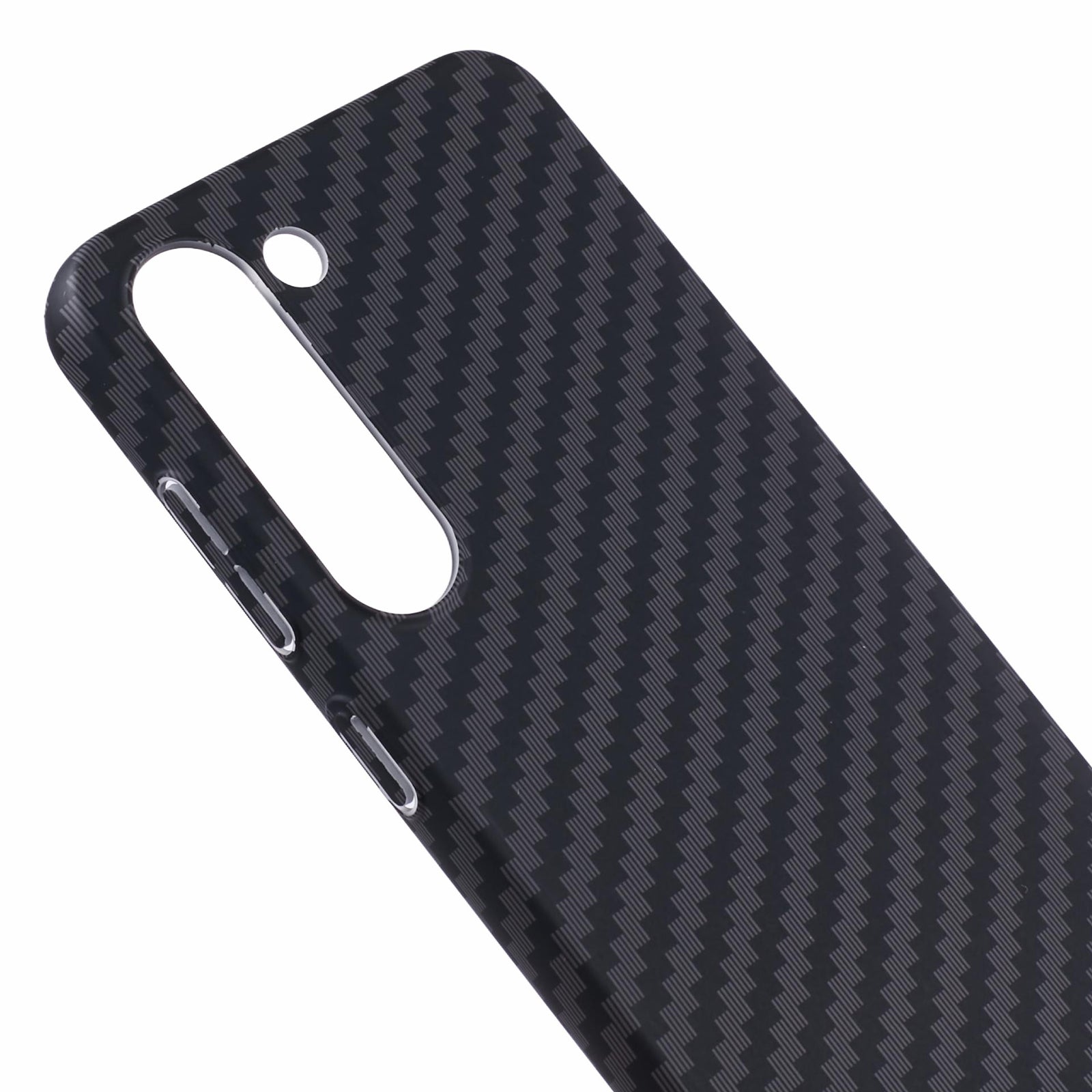 For Samsung Galaxy S24+ PC Case Carbon Fiber Texture Protective Phone Cover - Black