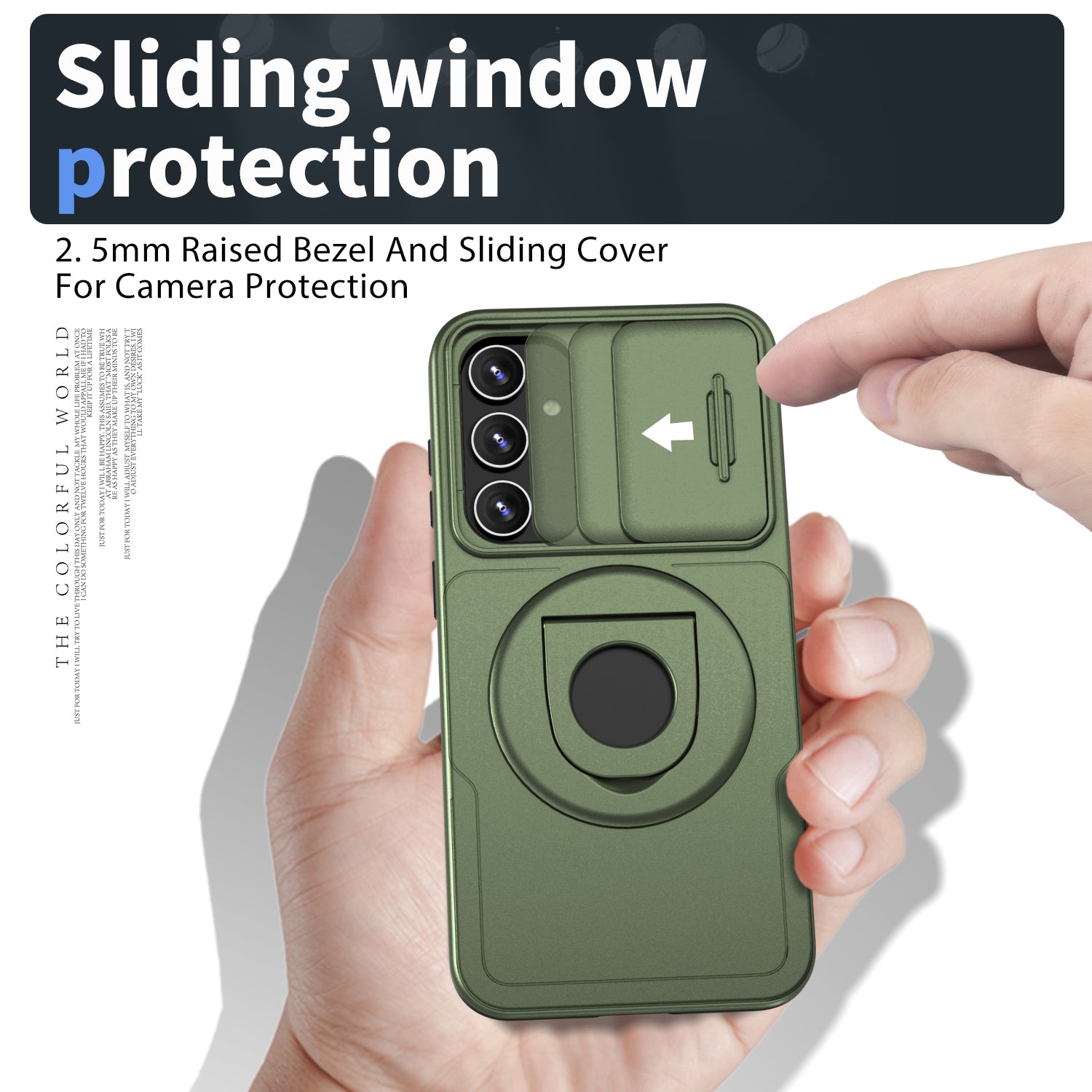 For Samsung Galaxy S20 FE / S20 FE 5G / S20 FE 2022 / S20 Lite Phone Case with Slide Camera Cover - Green