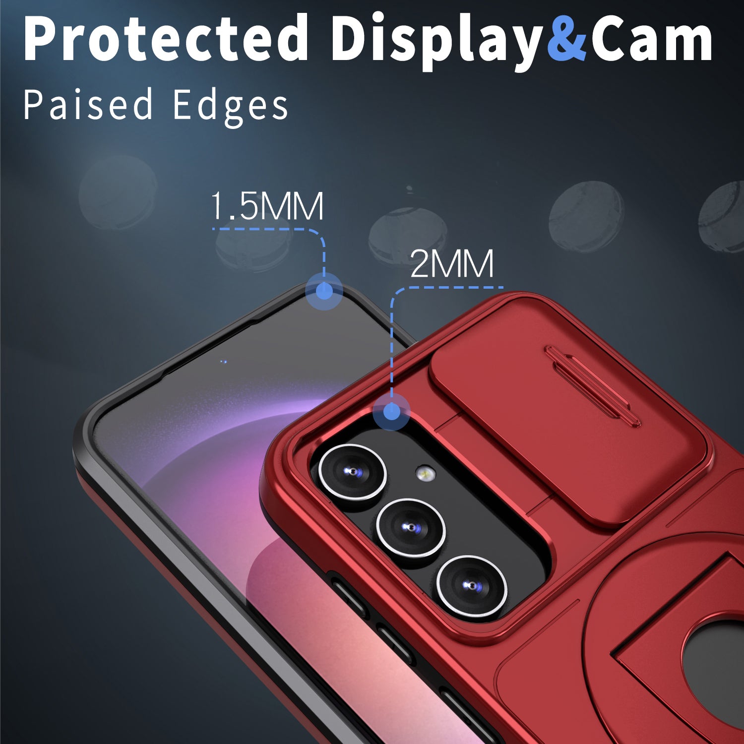 For Samsung Galaxy S20 FE / S20 FE 5G / S20 FE 2022 / S20 Lite Phone Case with Slide Camera Cover - Red