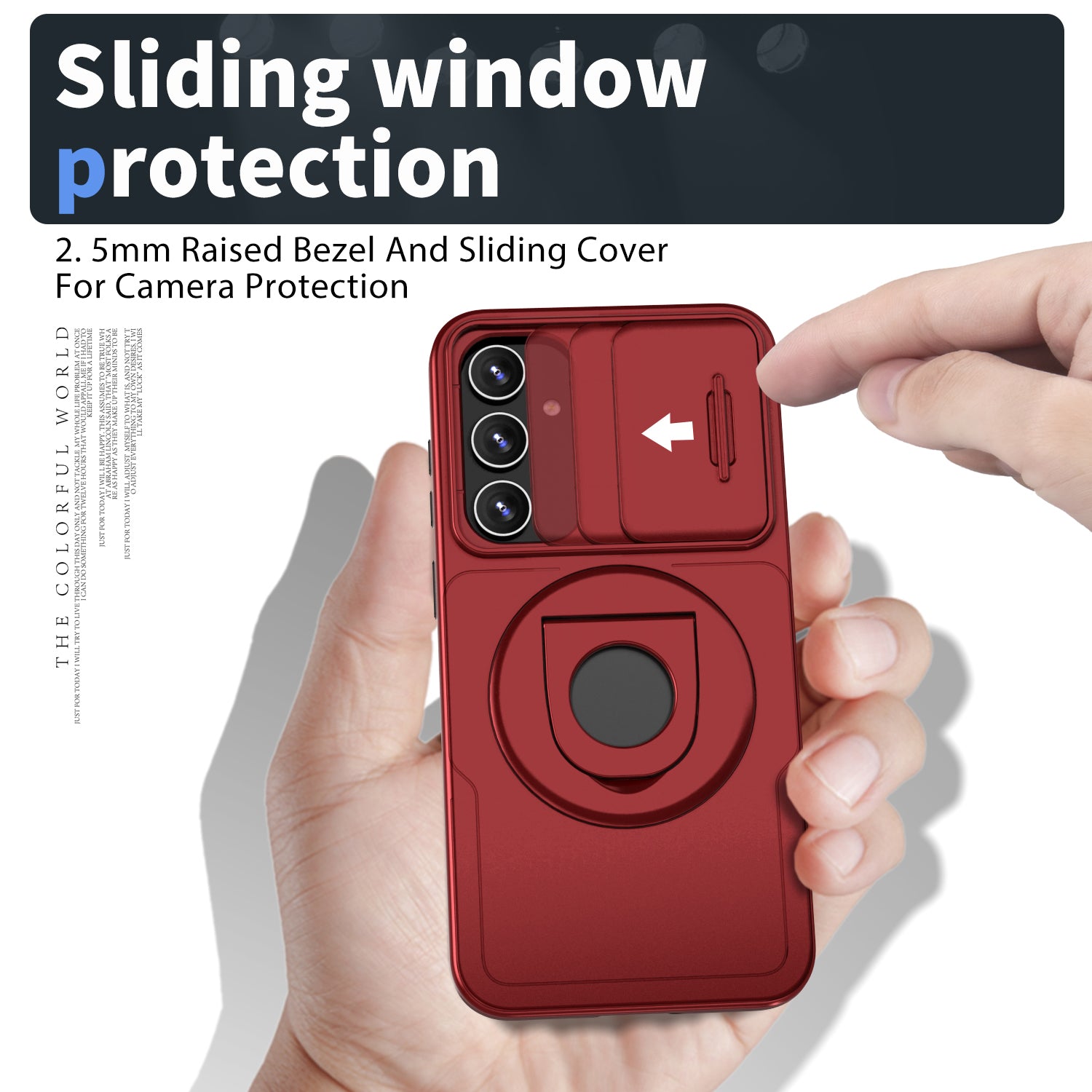 For Samsung Galaxy S20 FE / S20 FE 5G / S20 FE 2022 / S20 Lite Phone Case with Slide Camera Cover - Red