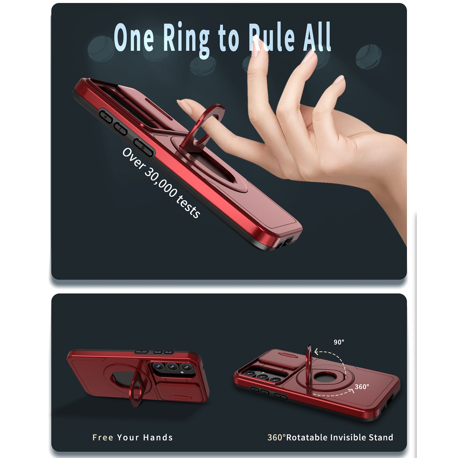 For Samsung Galaxy S20 FE / S20 FE 5G / S20 FE 2022 / S20 Lite Phone Case with Slide Camera Cover - Red