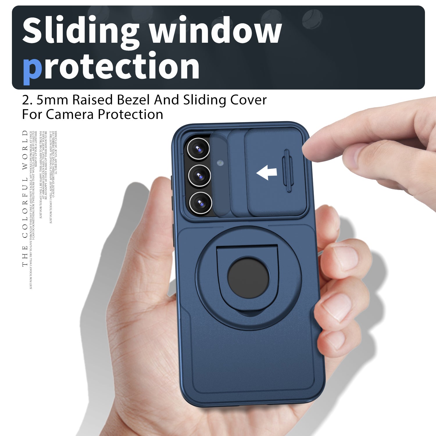 For Samsung Galaxy S20 FE / S20 FE 5G / S20 FE 2022 / S20 Lite Phone Case with Slide Camera Cover - Blue