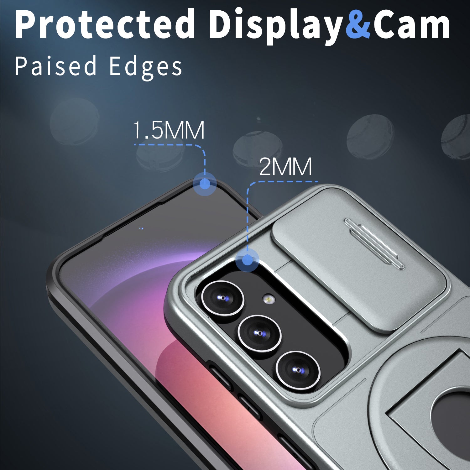 For Samsung Galaxy S20 FE / S20 FE 5G / S20 FE 2022 / S20 Lite Phone Case with Slide Camera Cover - Grey