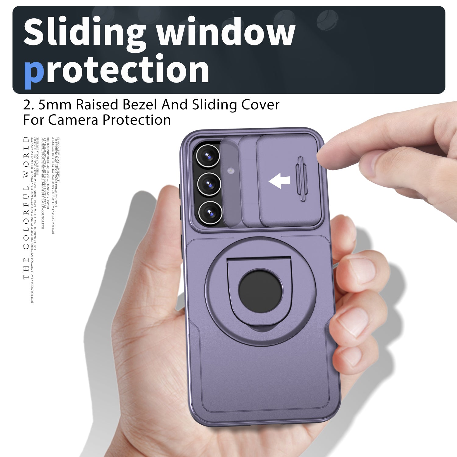 For Samsung Galaxy S20 FE / S20 FE 5G / S20 FE 2022 / S20 Lite Phone Case with Slide Camera Cover - Purple