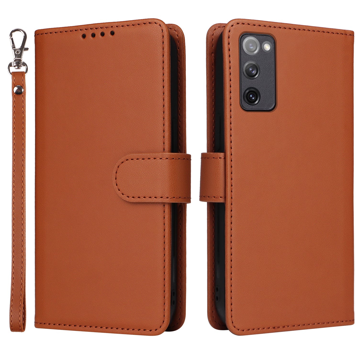 BETOPNICE 005 For Samsung Galaxy S20 FE 5G / S20 FE / S20 FE 2022 / S20 Lite Case Detachable Leather Cellphone Cover - Brown