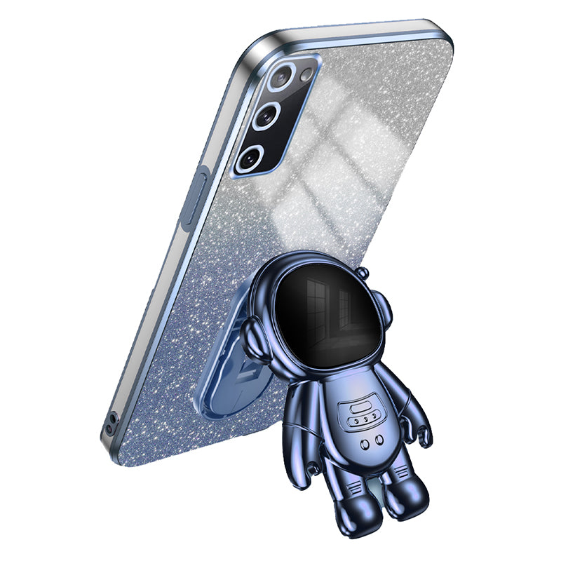 For Samsung Galaxy S20 FE 2022 / S20 Lite / S20 FE 5G / S20 FE Astronaut Kickstand Phone Case PC+TPU Cover - Blue