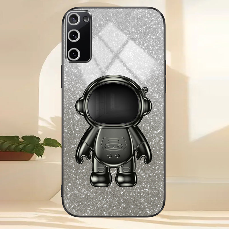 For Samsung Galaxy S20 FE 2022 / S20 Lite / S20 FE 5G / S20 FE Astronaut Kickstand Phone Case PC+TPU Cover - Black