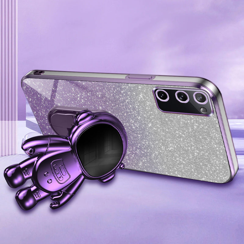 For Samsung Galaxy S20 FE 2022 / S20 Lite / S20 FE 5G / S20 FE Astronaut Kickstand Phone Case PC+TPU Cover - Purple