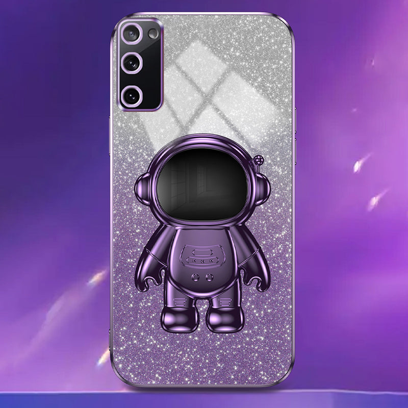 For Samsung Galaxy S20 FE 2022 / S20 Lite / S20 FE 5G / S20 FE Astronaut Kickstand Phone Case PC+TPU Cover - Purple