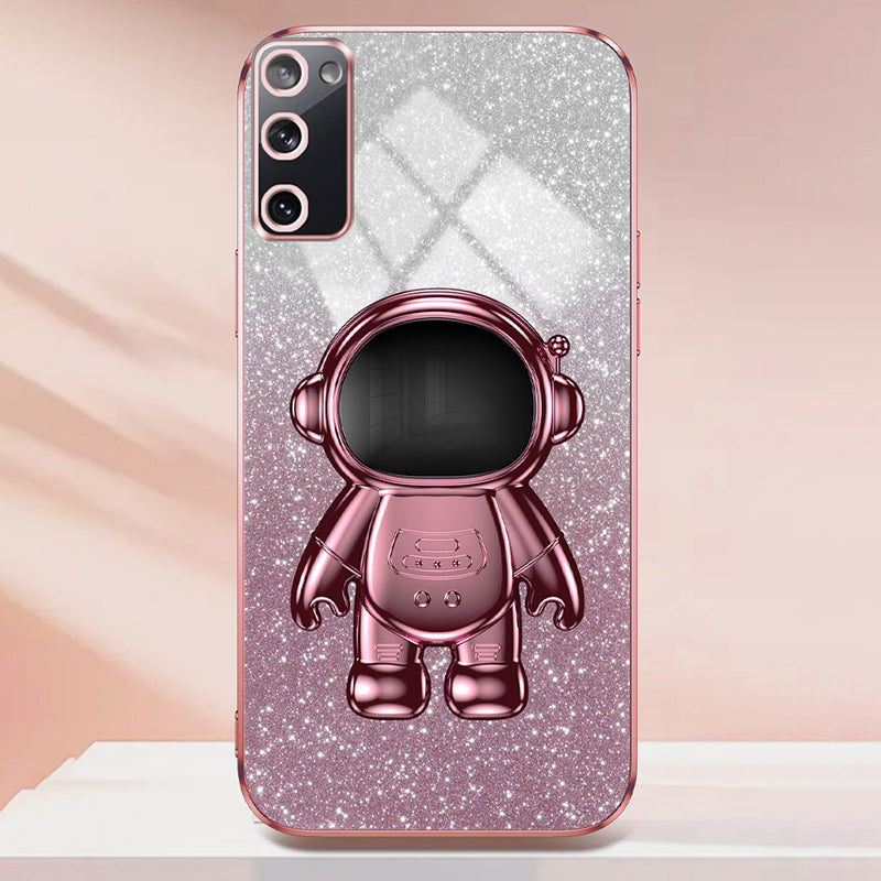 For Samsung Galaxy S20 FE 2022 / S20 Lite / S20 FE 5G / S20 FE Astronaut Kickstand Phone Case PC+TPU Cover - Pink