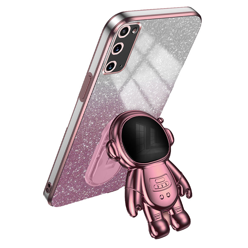 For Samsung Galaxy S20 4G / 5G Stable Kickstand Phone Case PC+TPU Cell Phone Cover - Pink