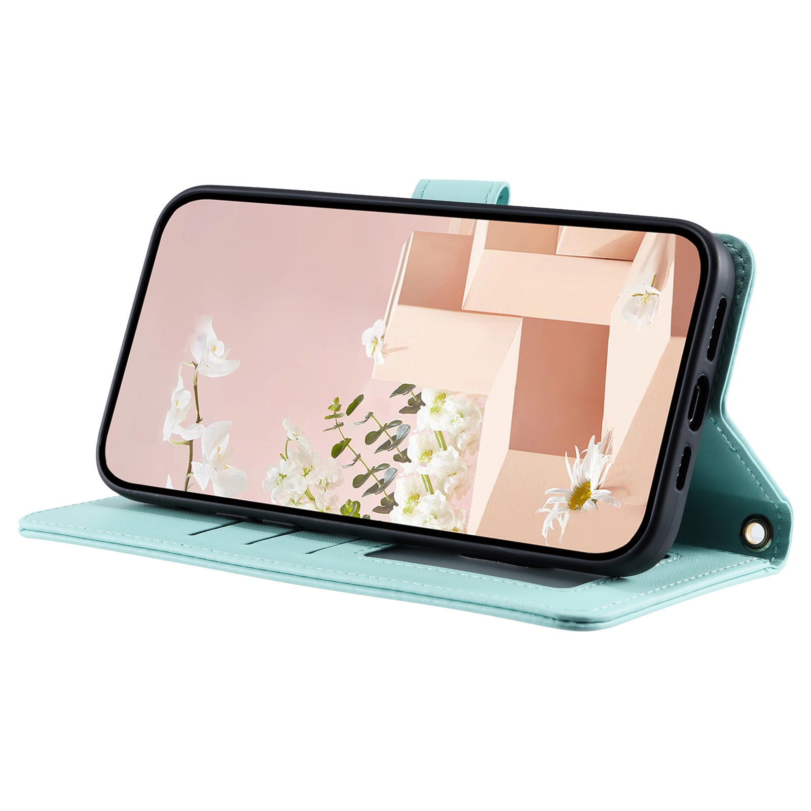 For Samsung Galaxy S20 FE / S20 FE 5G / S20 FE 2022 / S20 Lite Case Leather Wallet Cover with Straps - Mint Green