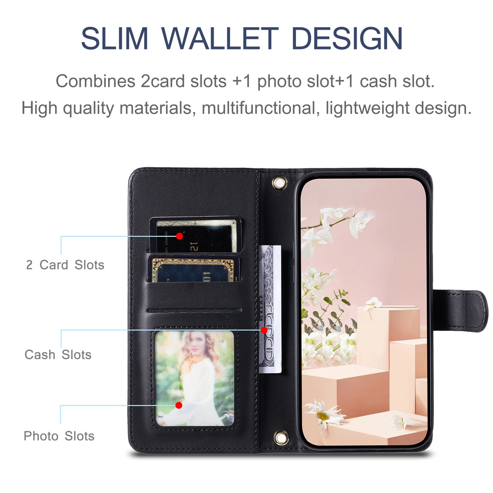 For Samsung Galaxy S20 FE / S20 FE 5G / S20 FE 2022 / S20 Lite Case Leather Wallet Cover with Straps - Black