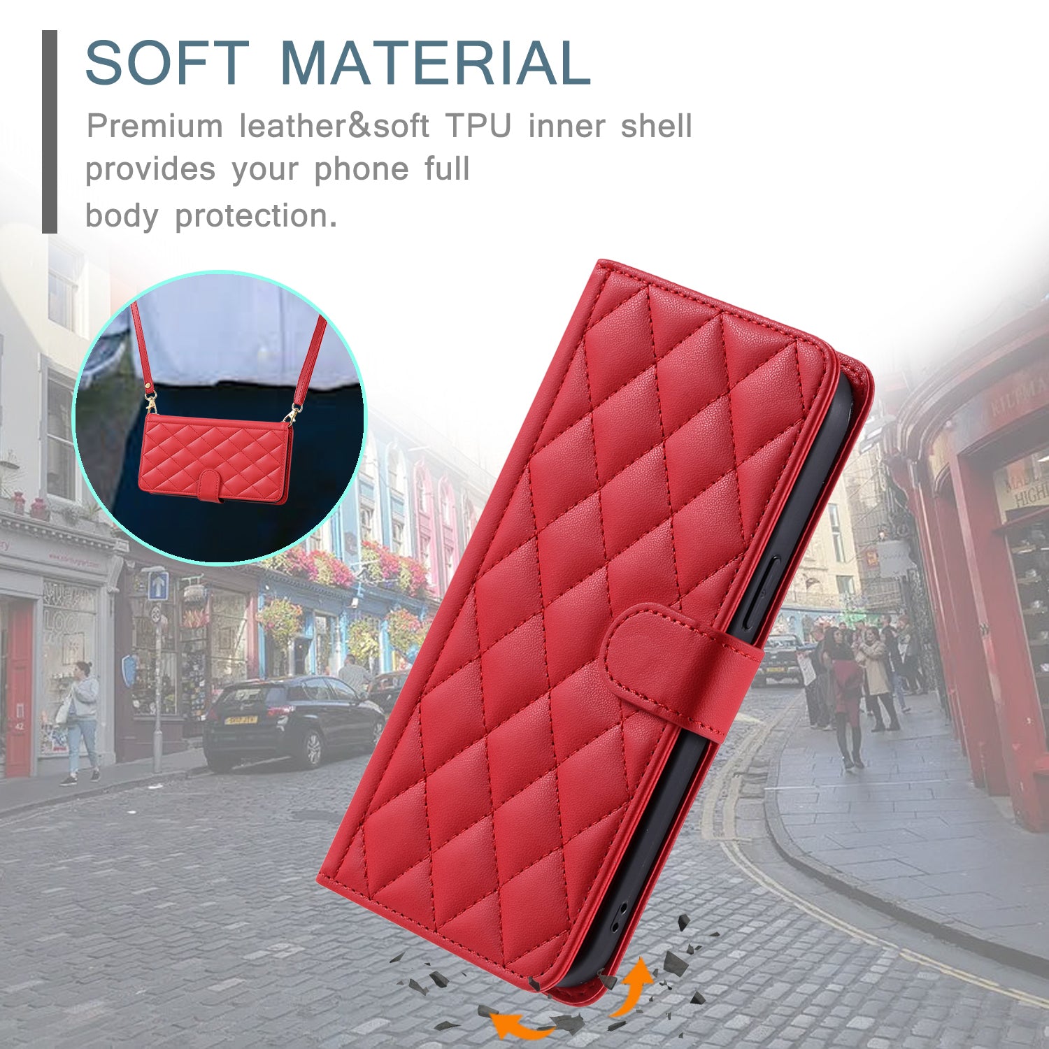 For Samsung Galaxy S20 FE / S20 FE 5G / S20 FE 2022 / S20 Lite Case Leather Wallet Cover with Straps - Red