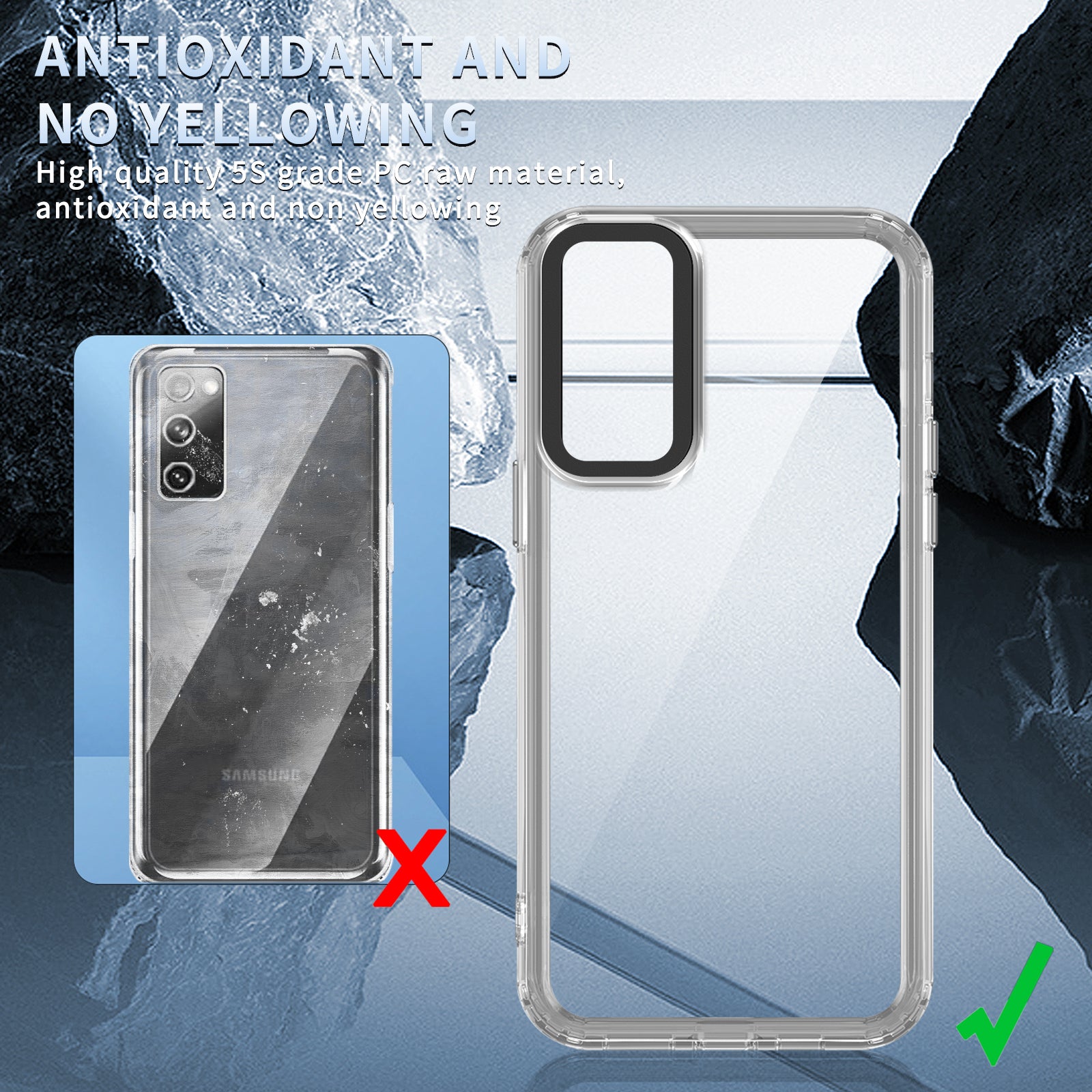 For Samsung Galaxy S20 FE / S20 FE 5G / S20 FE 2022 / S20 Lite Case PC+TPU Clear Back Cover - Transparent