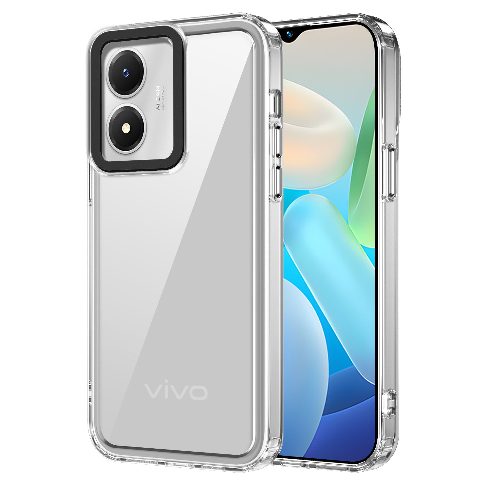 Phone Cover for vivo Y02s 4G / Y16 4G / Y56 5G Case Drop Protection HD Clear Shell - Transparent