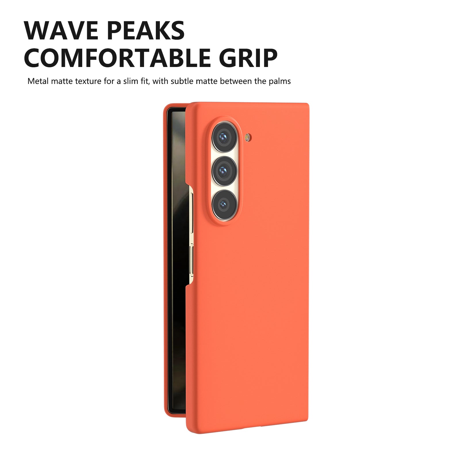 For Samsung Galaxy Z Fold6 5G PC Case Skin-touch Anti-scratch Folding Phone Cover - Orange