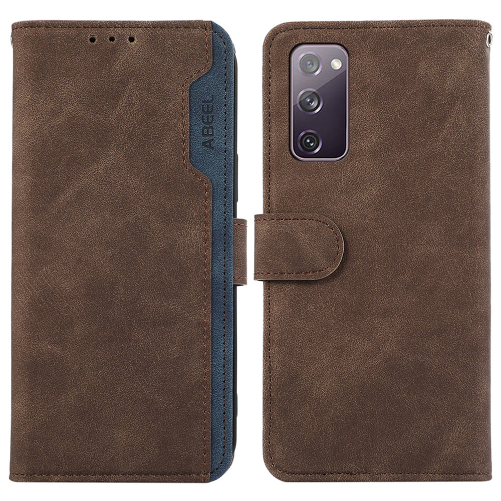 ABEEL For Samsung Galaxy S20 FE / S20 FE 5G / S20 FE 2022 / S20 Lite Case RFID Blocking Wallet Phone Cover - Brown