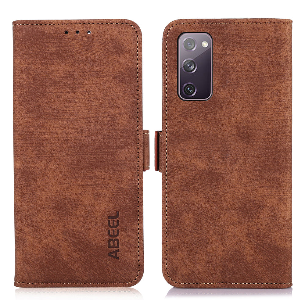 ABEEL For Samsung Galaxy S20 FE / S20 FE 5G / S20 FE 2022 / S20 Lite Case Wallet Leather Phone Cover - Brown