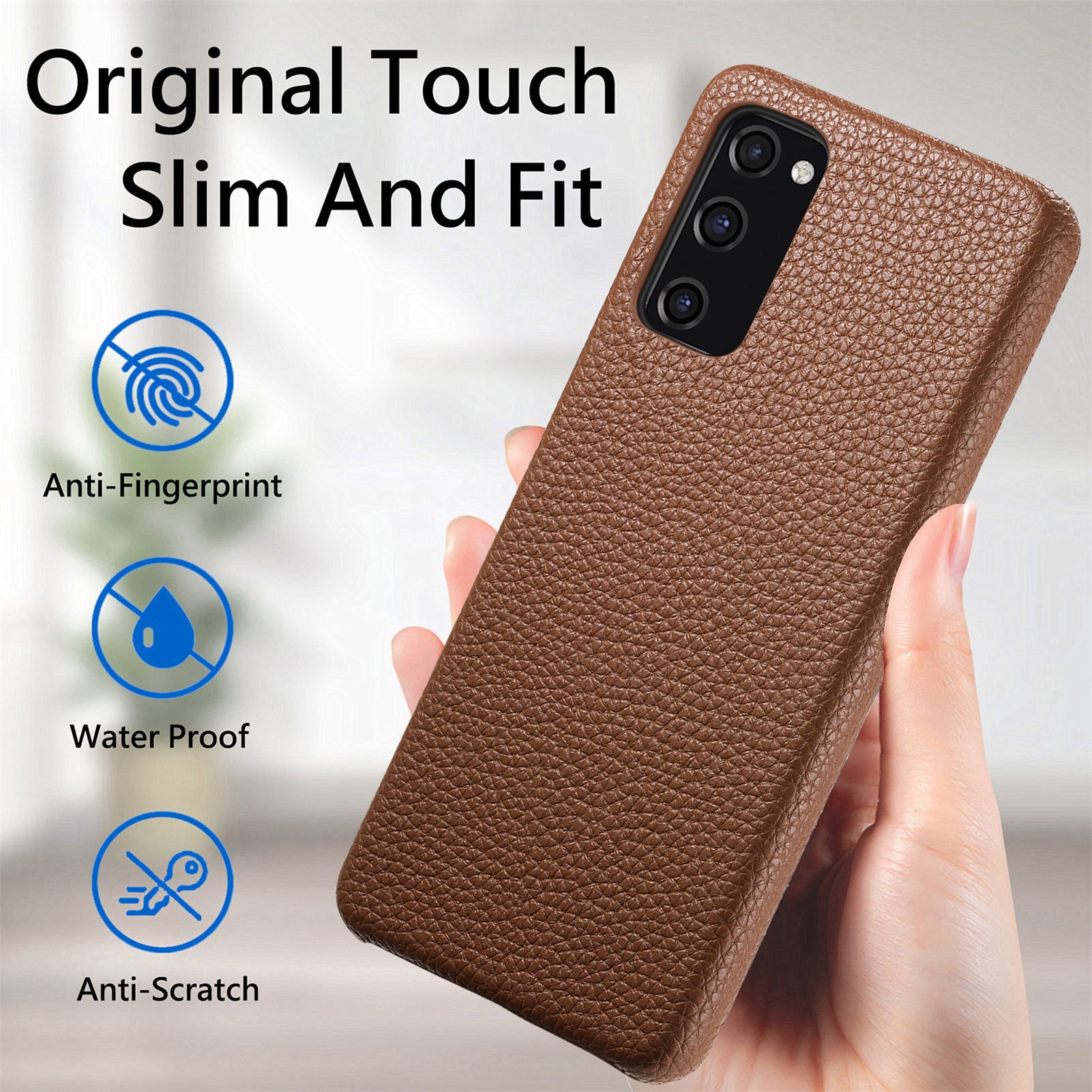 Y1 For Samsung Galaxy S20 FE / S20 FE 5G / S20 FE 2022 / S20 Lite Case Fleece Lining Leather+PC Phone Cover - Brown