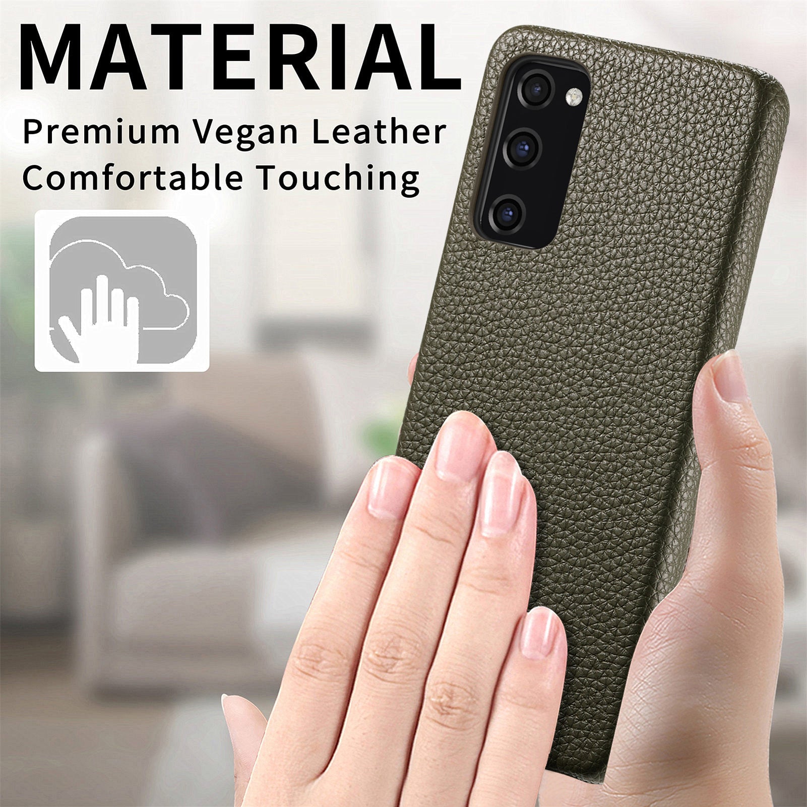 Y1 For Samsung Galaxy S20 FE / S20 FE 5G / S20 FE 2022 / S20 Lite Case Fleece Lining Leather+PC Phone Cover - Midnight Green