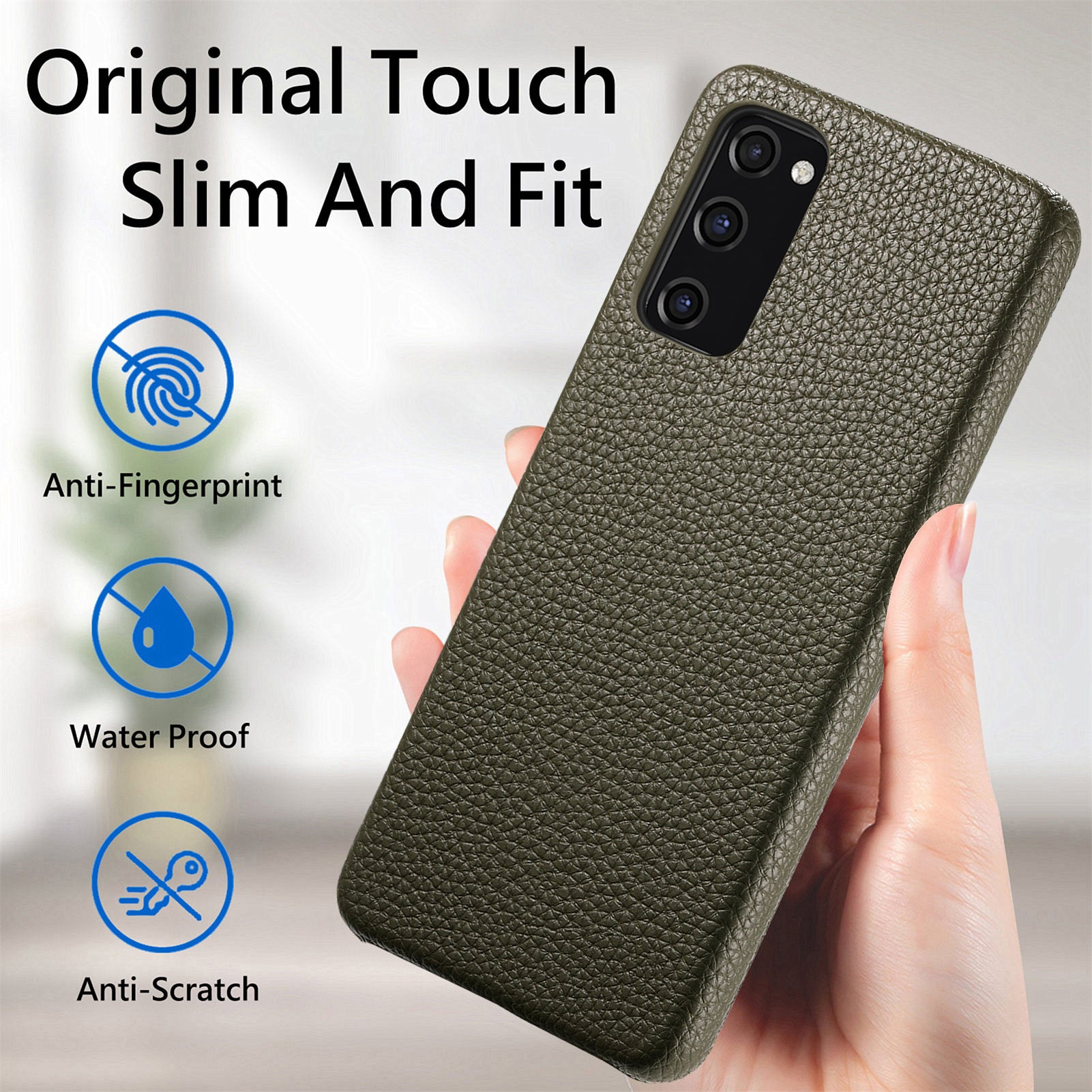 Y1 For Samsung Galaxy S20 FE / S20 FE 5G / S20 FE 2022 / S20 Lite Case Fleece Lining Leather+PC Phone Cover - Midnight Green