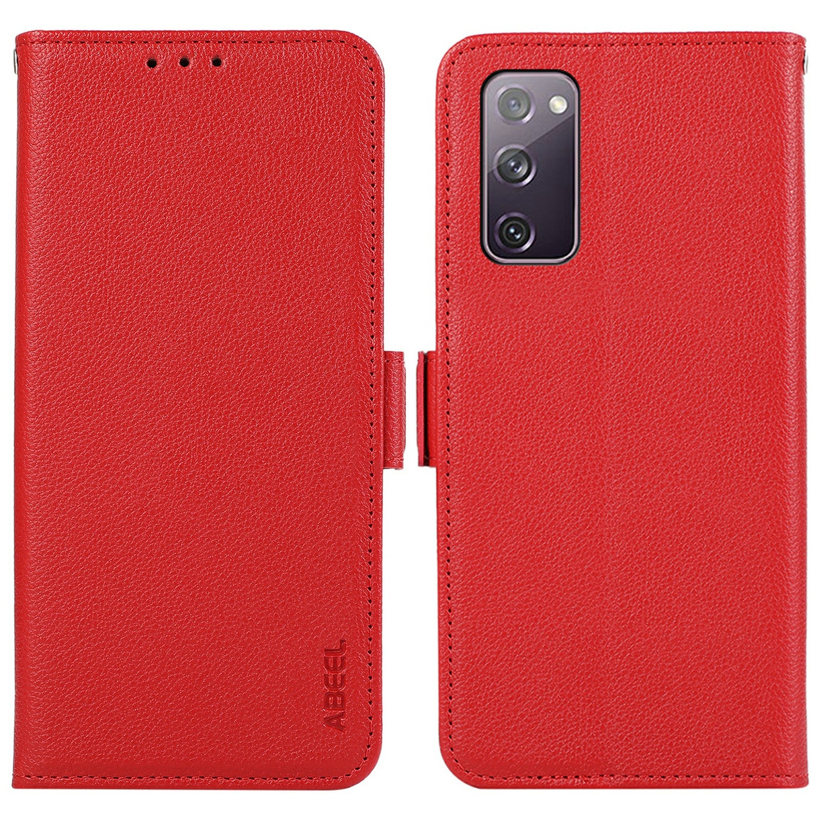 ABEEL For Samsung Galaxy S20 FE 4G / FE 5G / S20 Lite / S20 FE 2022 Case RFID Blocking Leather Phone Case - Red