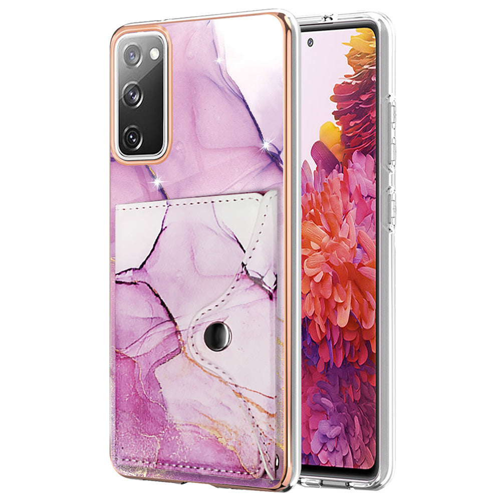 YB Leather Coating Series-9 for Samsung Galaxy S20 FE / S20 FE 5G / S20 FE 2022 / S20 Lite IMD Leather+TPU Phone Cover - 001 Purple