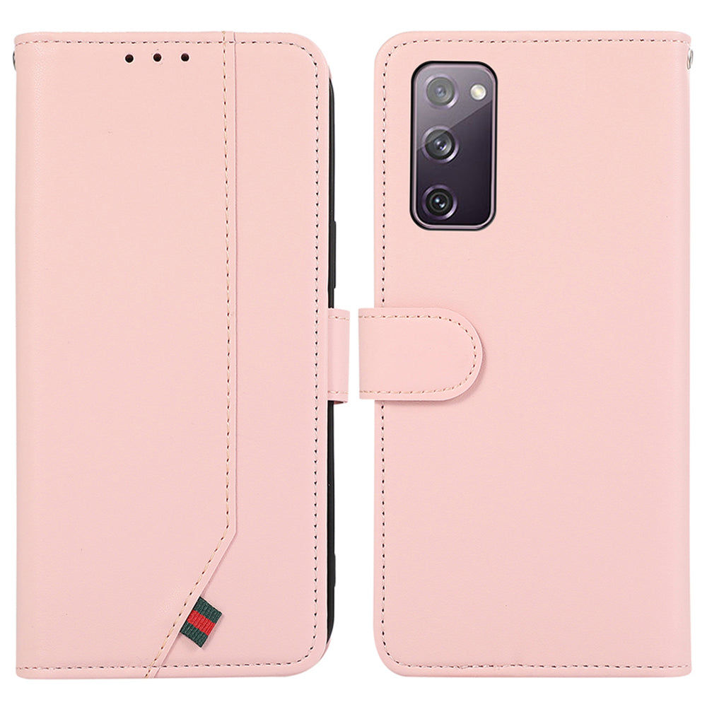 For Samsung Galaxy S20 FE / S20 FE 5G / S20 FE 2022 / S20 Lite Phone Case RFID Blocking Anti-scratch Leather Cover - Pink