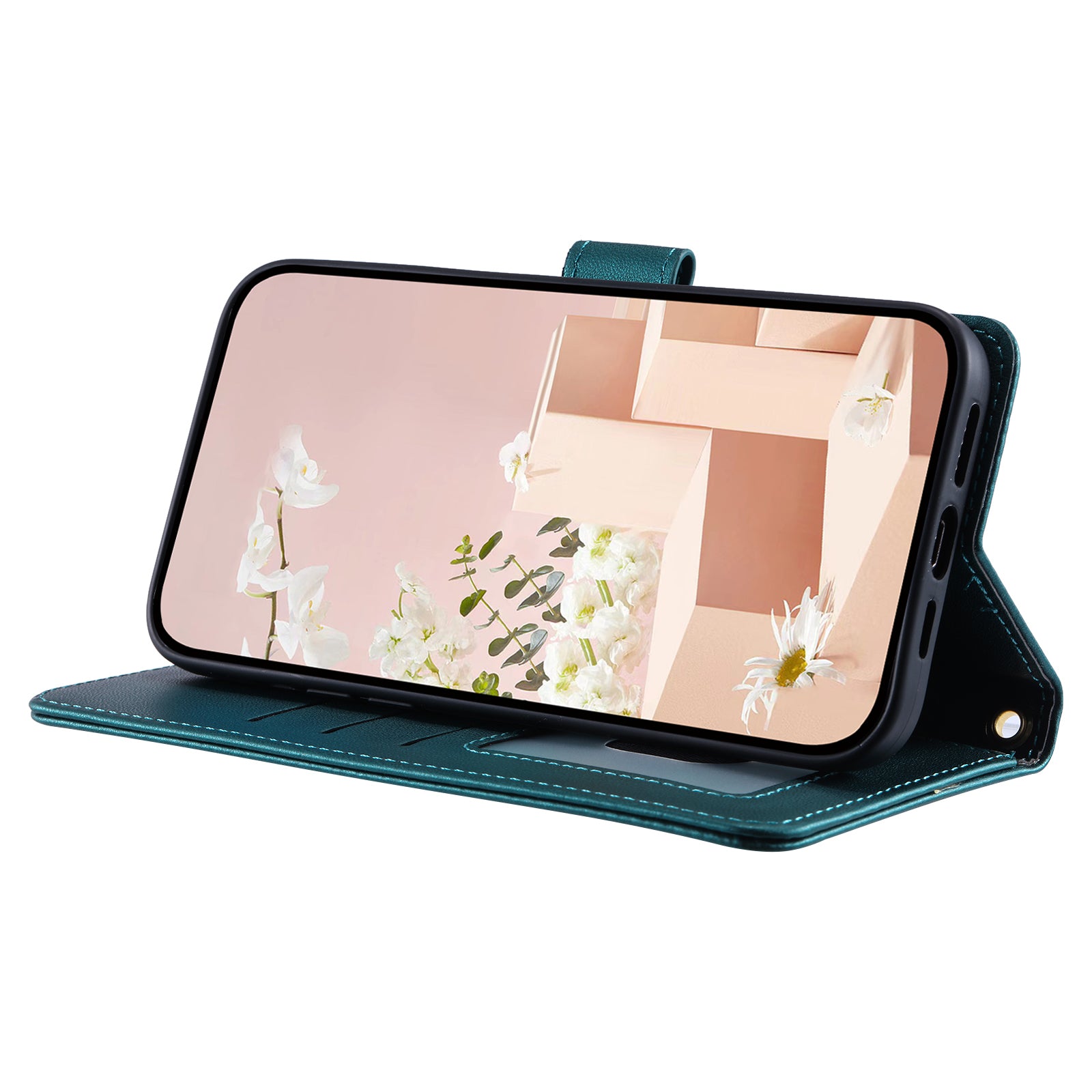 For vivo Y16 4G / Y56 5G / Y02s 4G Case Wallet Stand Flip Leather Phone Cover - Green