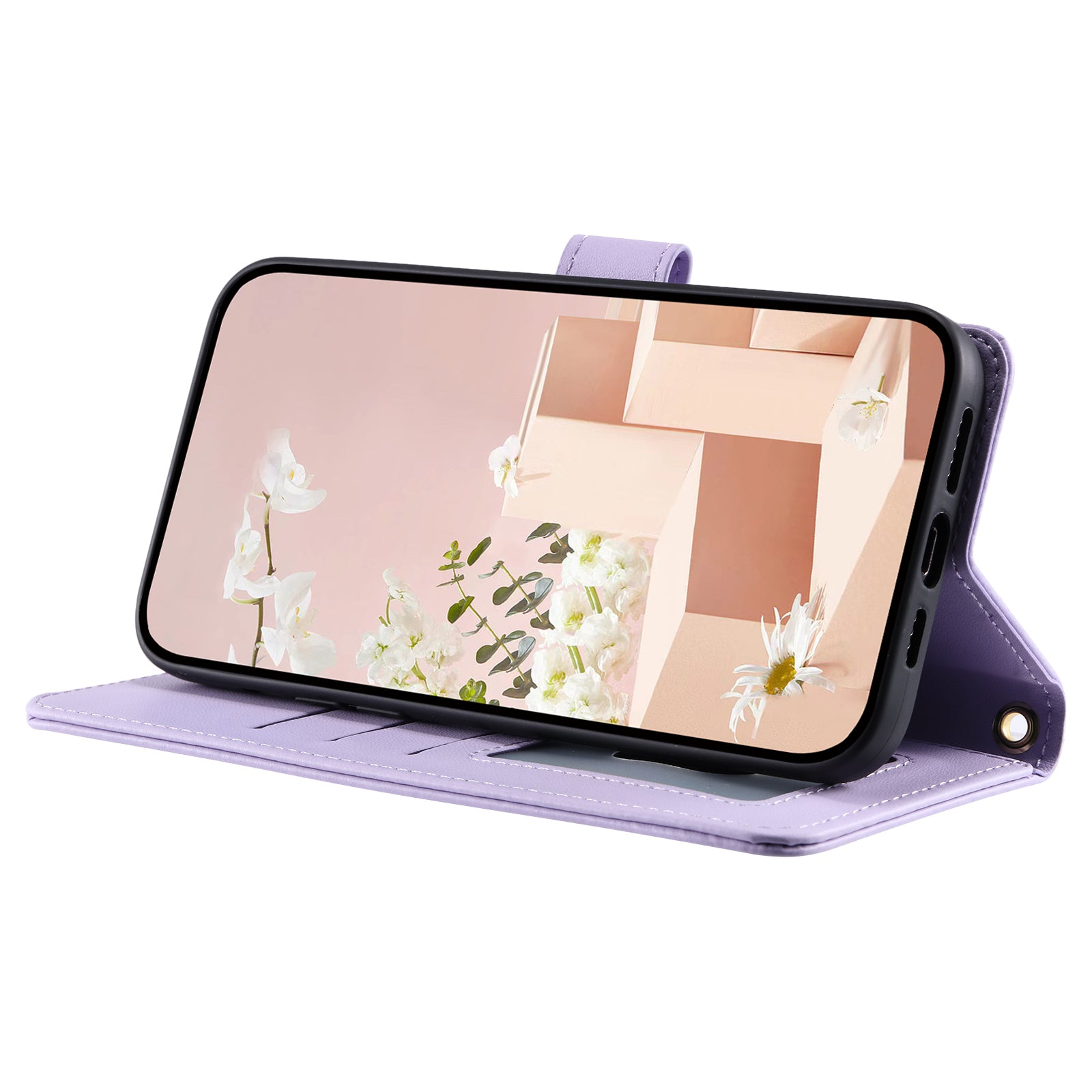 For vivo Y16 4G / Y56 5G / Y02s 4G Case Wallet Stand Flip Leather Phone Cover - Purple