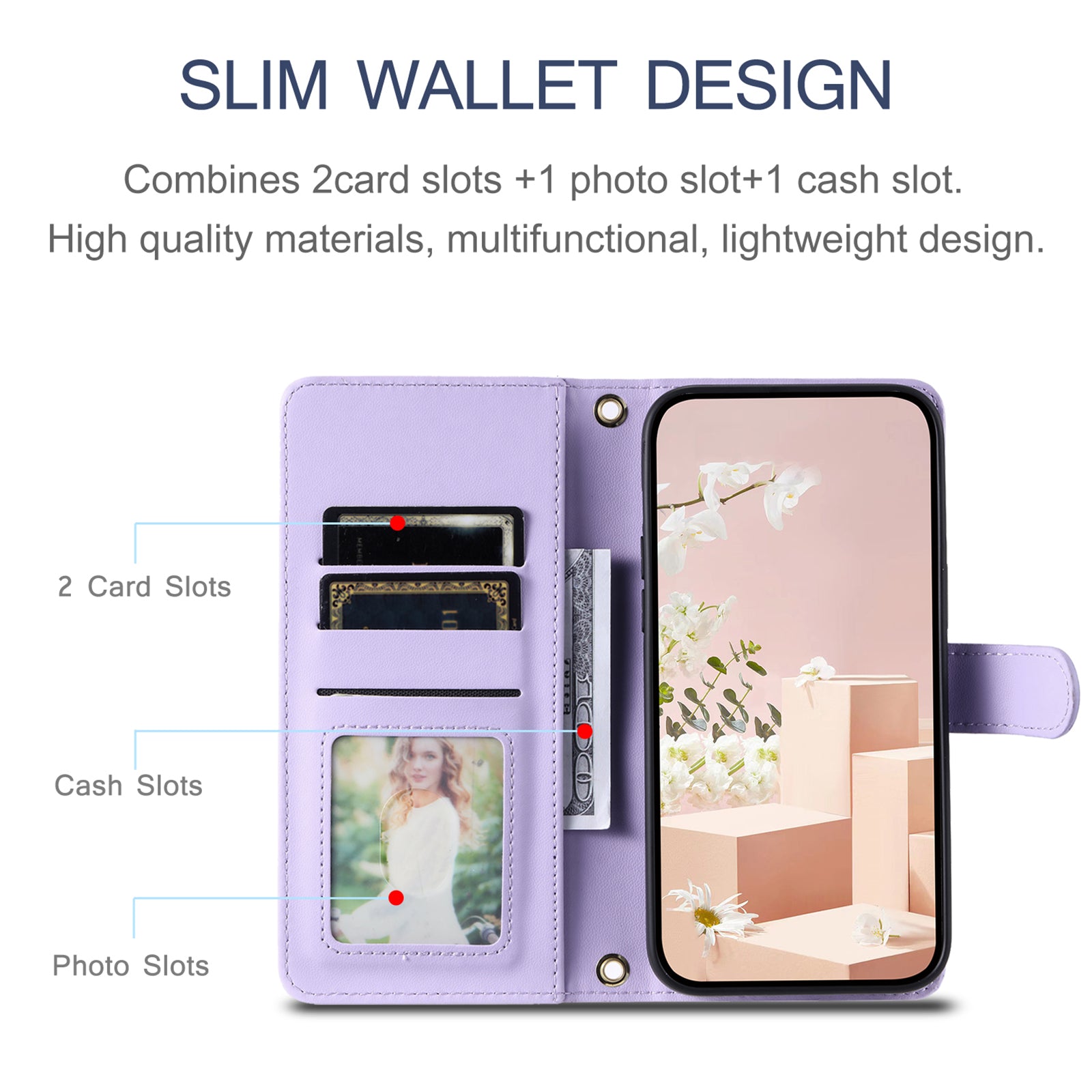 For vivo Y16 4G / Y56 5G / Y02s 4G Case Wallet Stand Flip Leather Phone Cover - Purple