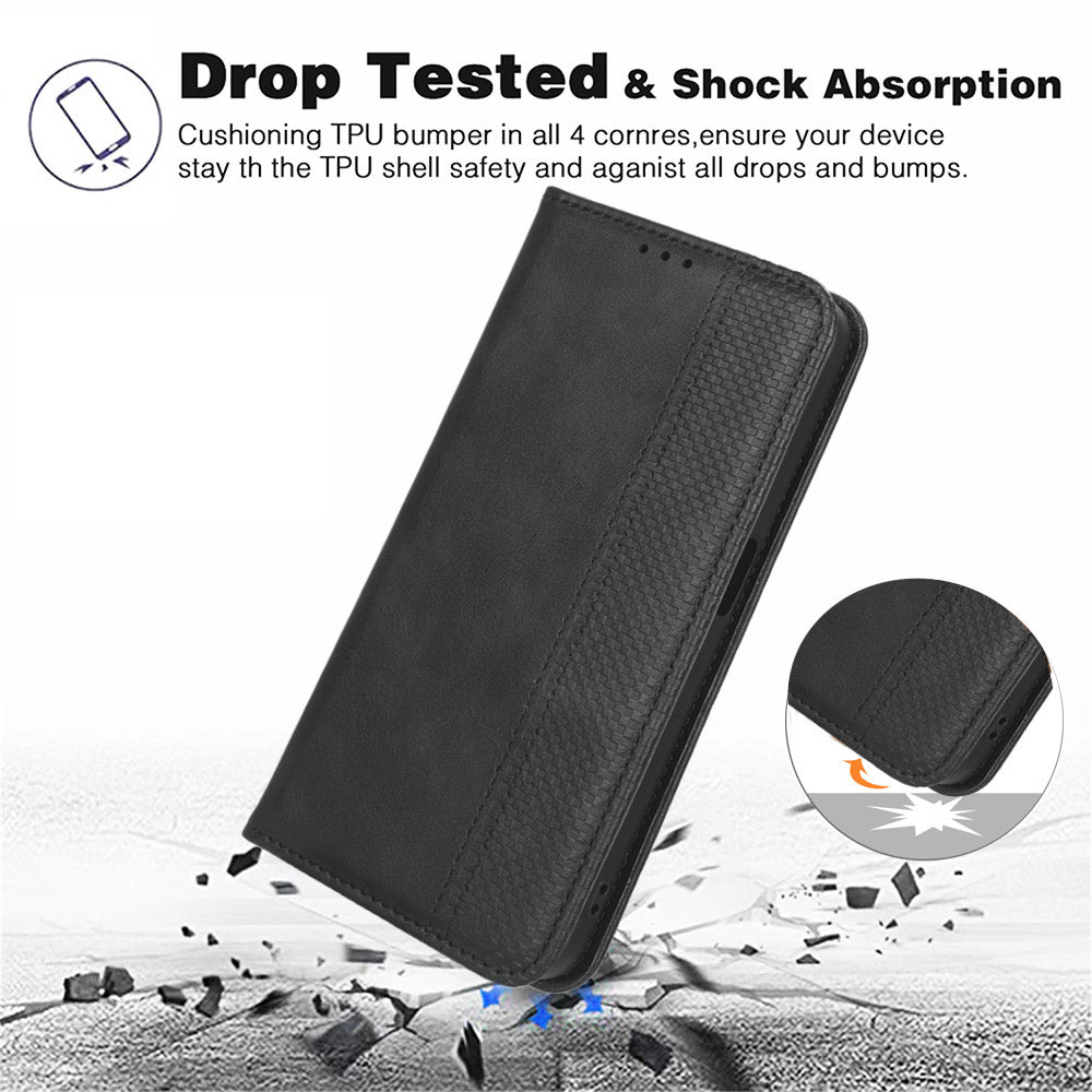 For Oppo F27 Pro 5G / Oppo F27 Pro+ 5G / A3 Pro (China) 5G Case Retro Leather Drop-Resistant Phone Wallet Cover - Black